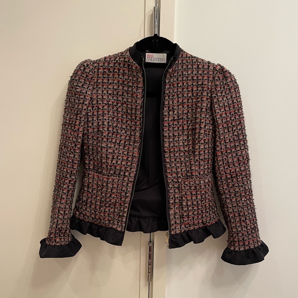 Red Valentino Tweed Cropped Jacket Made in Italy P00